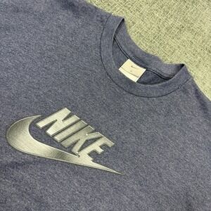 Y2K Nike T Shirt Men's XL Blue Spell Out Logo Silver Tag Vintage Athletic